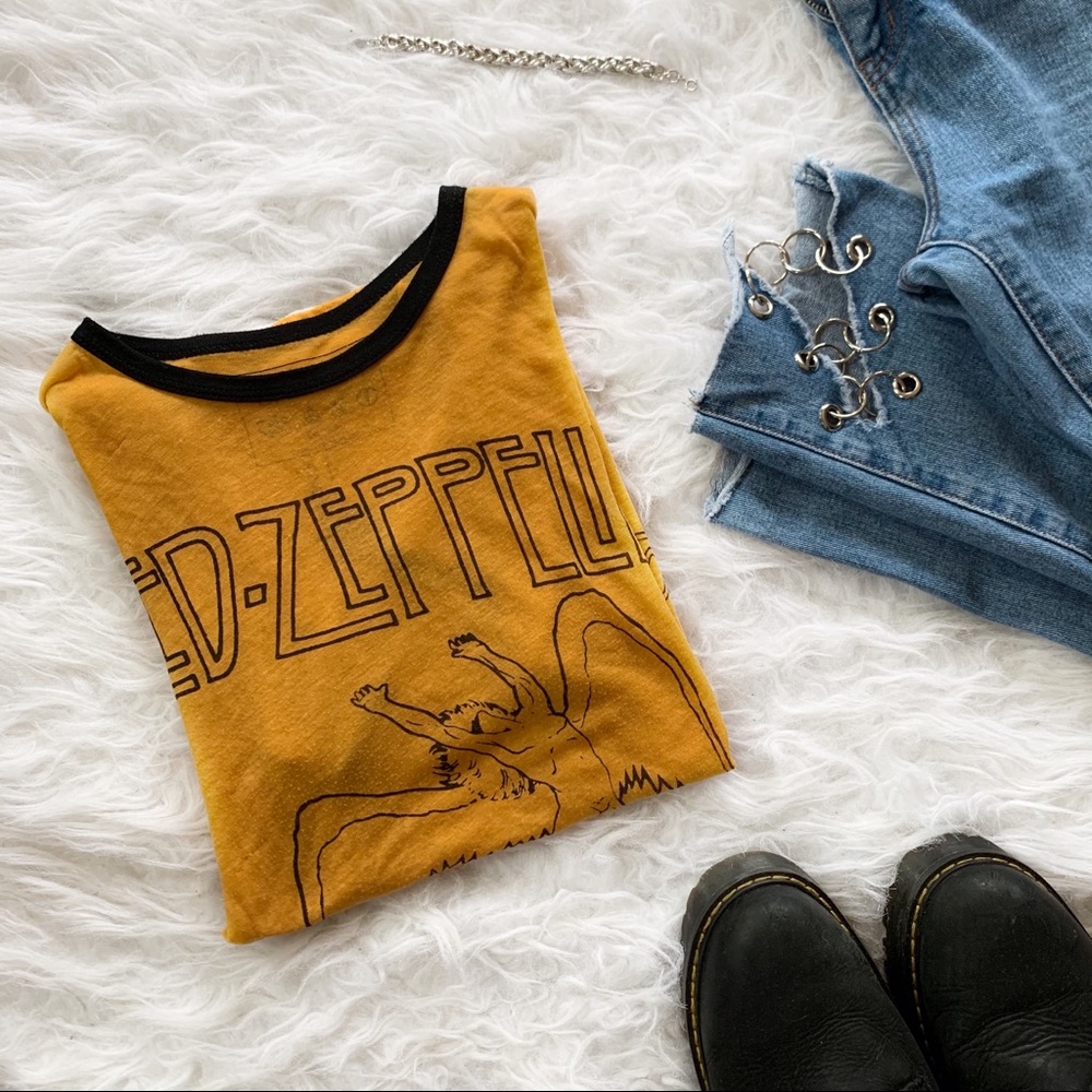 Led Zeppelin Mustard Yellow Band T-Shirt